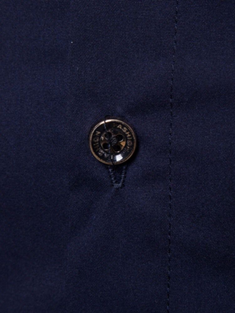 Color Block Lapel Casual Slim Herreskjorte