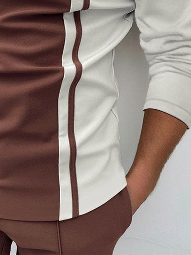 Fashion Polo Neck Color Block Polo Skjorte