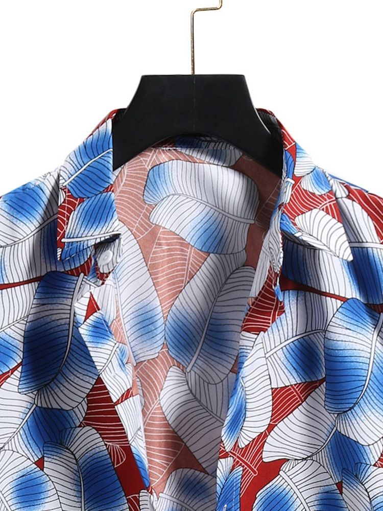 Lapel Color Block Patchwork Fall Slim Skjorte For Menn
