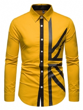 Print Casual Lapel Single-Breasted Casual Fall Skjorte