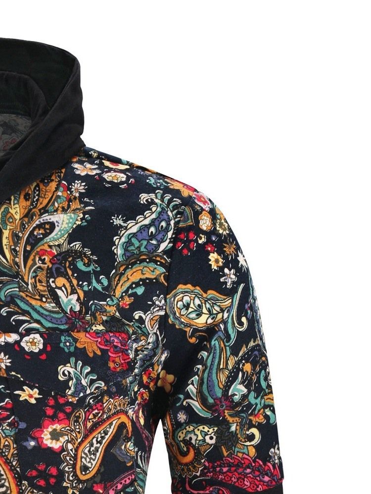 Uformell Slank Skjorte For Menn Med Blomstertrykk