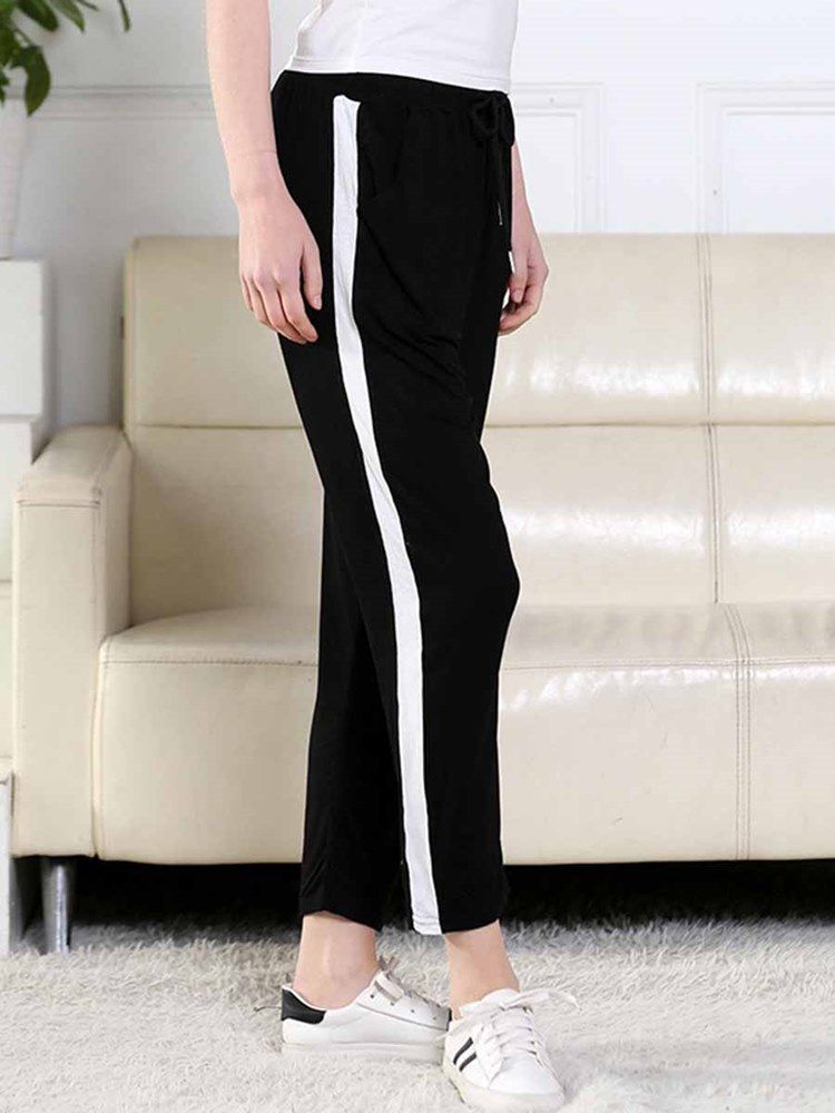 Dame Plus Size Color Block Løpe Gym Sportsbukser
