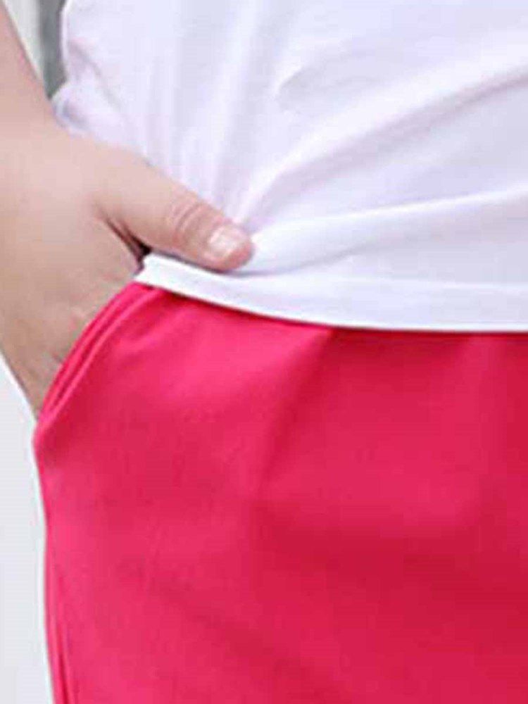 Damelommer I Store Størrelser Solid Shorts Sommersportsbukser