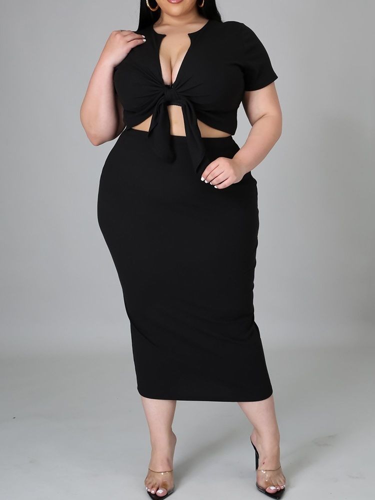 Western-Skjørt Vanlig Bodycon Pullover I To Deler