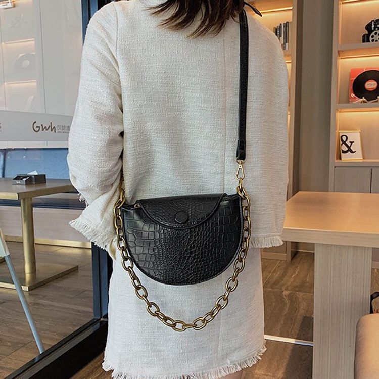 Alligator Pu Thread Sadle Crossbody Bags