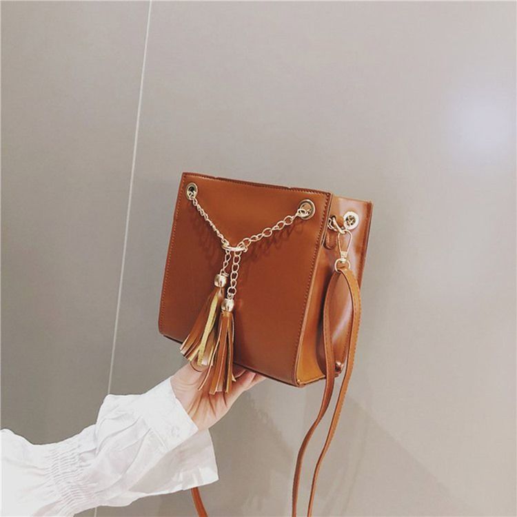 Pu Dusk Plain Square Crossbody Bag