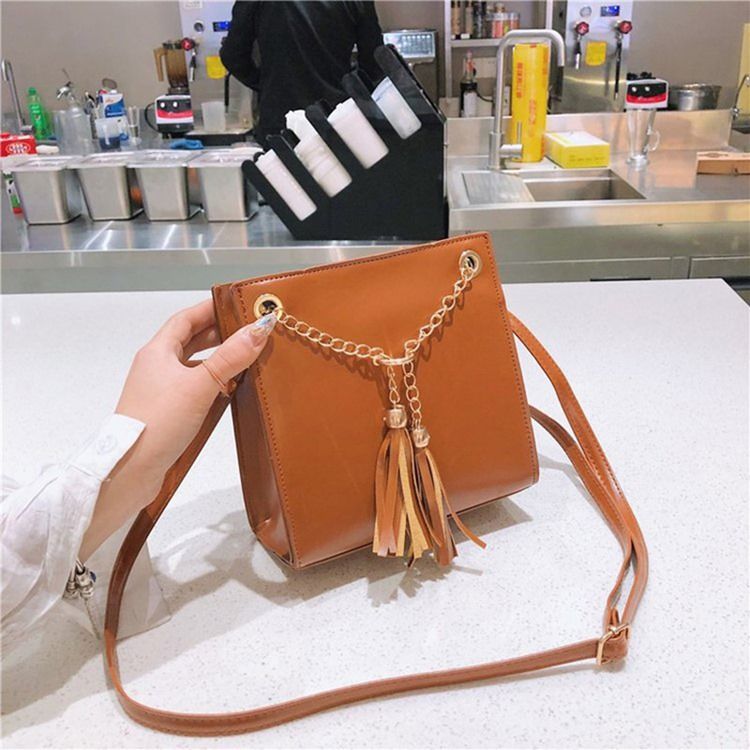 Pu Dusk Plain Square Crossbody Bag
