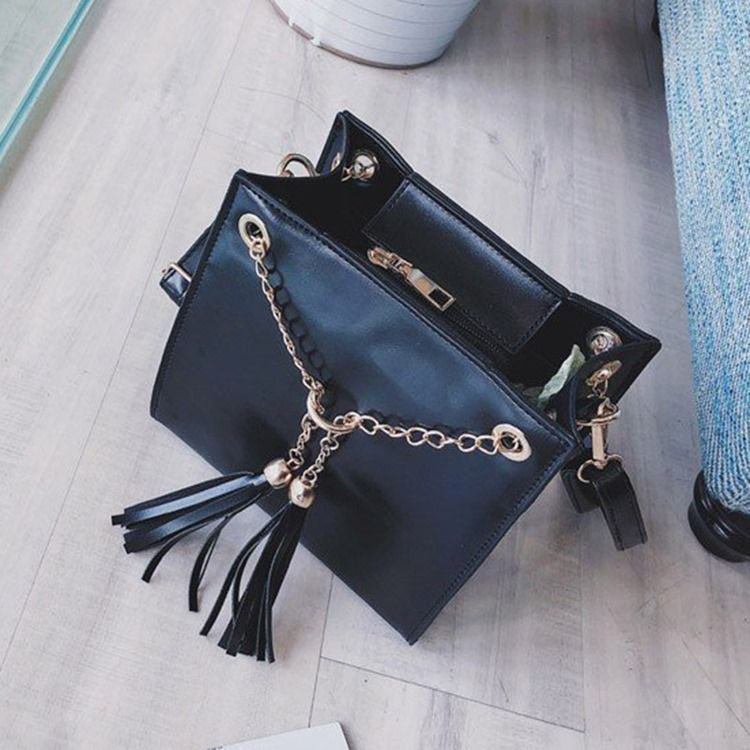 Pu Dusk Plain Square Crossbody Bag