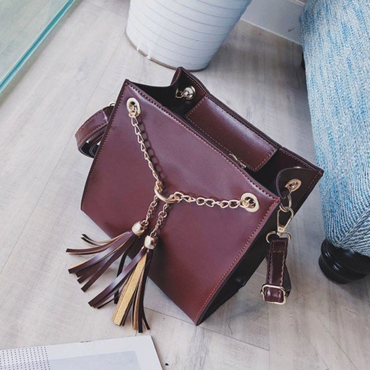Pu Dusk Plain Square Crossbody Bag