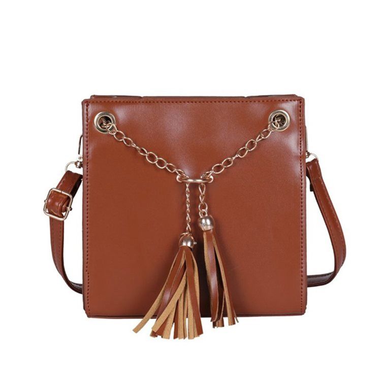 Pu Dusk Plain Square Crossbody Bag
