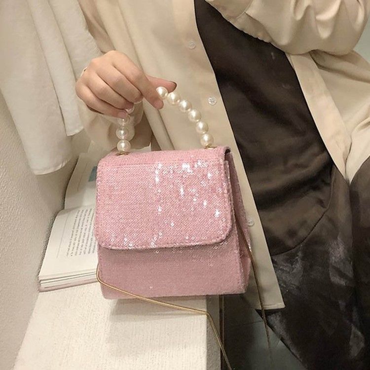 Pu Paljetter Plain Paillette Crossbody Bag