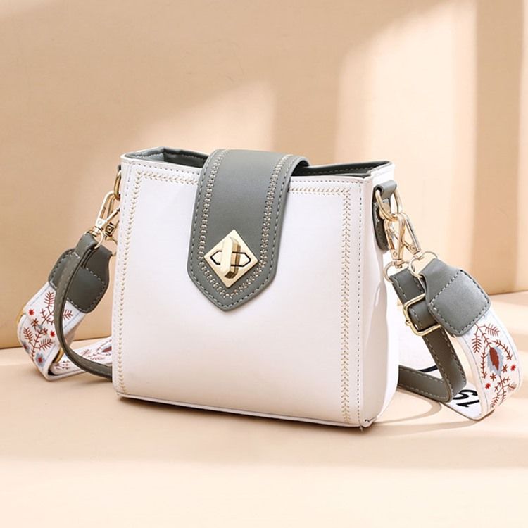 Pu Vanlig Tråd Rektangel Uformelle Crossbody-Vesker