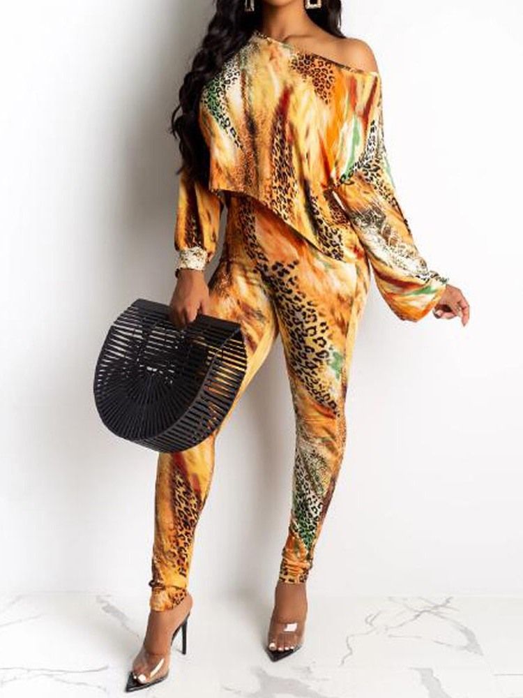 Sexy Afrikansk Mote Dashiki Gradient To-Delt Sett