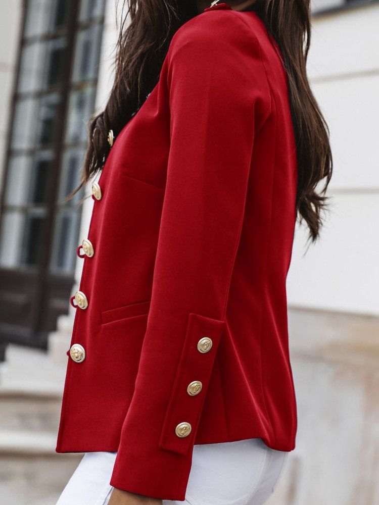 Single-Breasted Langermet Vanlig Standard Fall Blazer For Kvinner