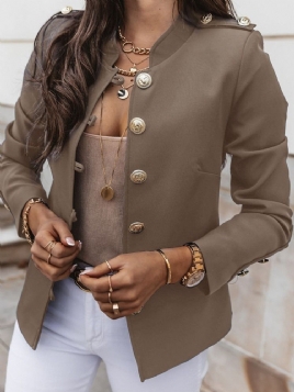 Single-Breasted Langermet Vanlig Standard Fall Blazer For Kvinner