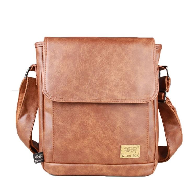 Pu-Tråd Vanlig Firkantet Crossbody-Vesker For Menn