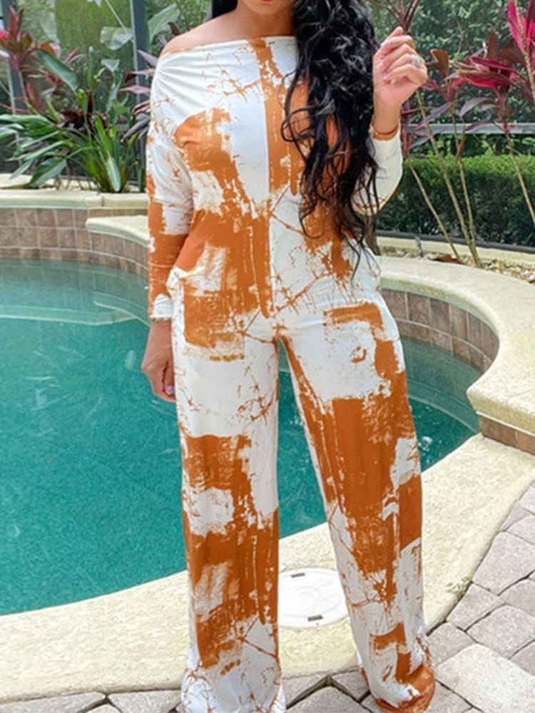 Mote Full Lengde Fargeblokk Mid Waist Slim Jumpsuit