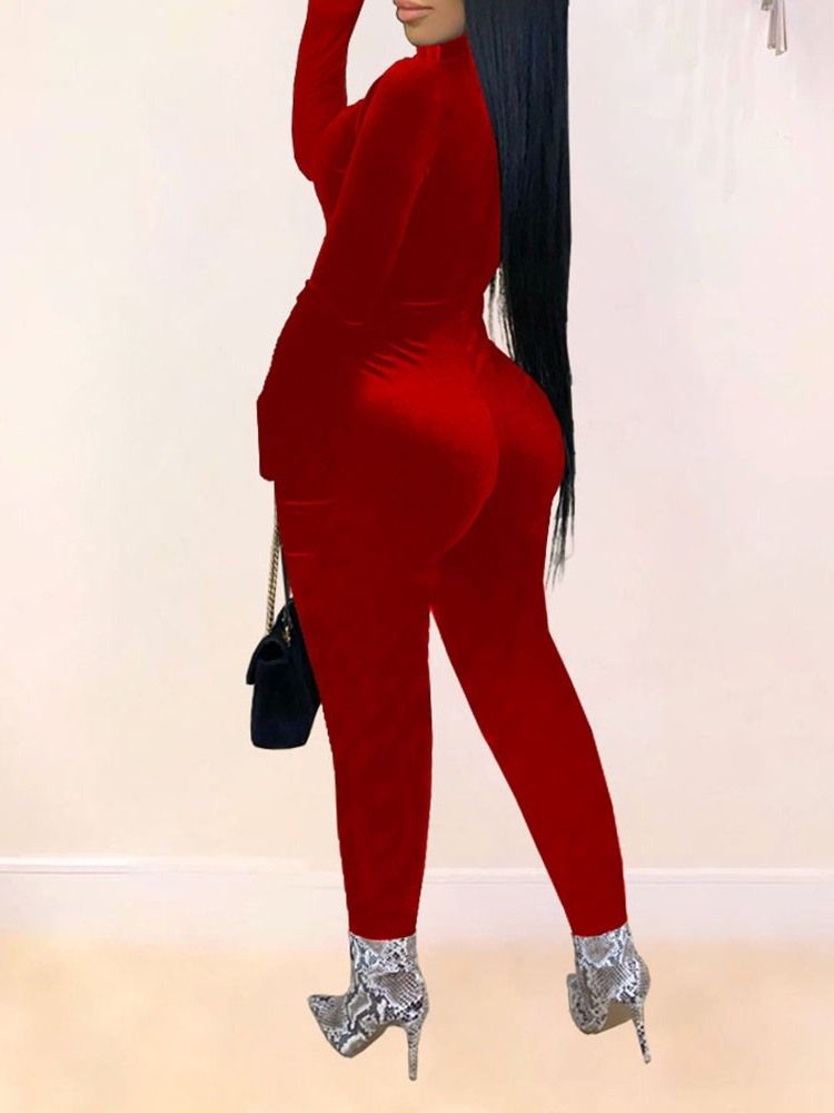 Sexy Patchwork Pencil Bukser I Full Lengde Slim Jumpsuit For Kvinner
