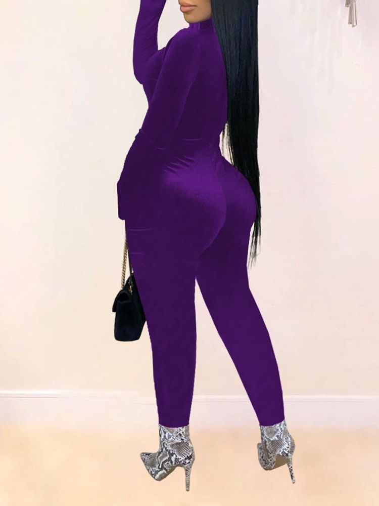 Sexy Patchwork Pencil Bukser I Full Lengde Slim Jumpsuit For Kvinner