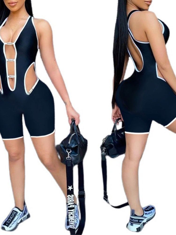 Sexy Shorts Ryggløs Slim Jumpsuit Dame Romper