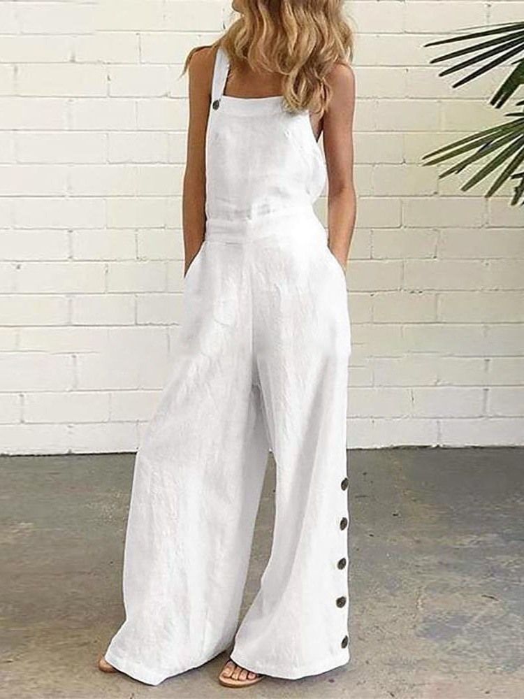 Western Plain Patchwork Slim Jumpsuit For Kvinner