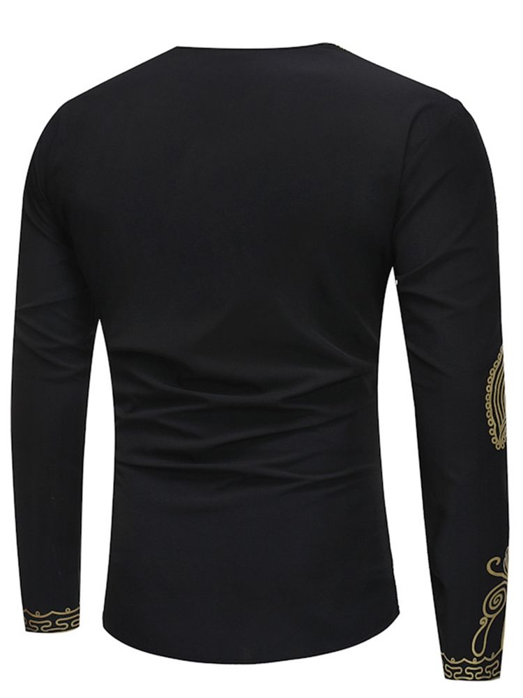 Afrikansk Mote Dashiki Print Slim Fit T-Skjorte For Menn