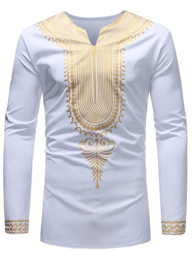 Afrikansk Mote Dashiki-Trykk Fritids-T-Skjorter For Menn