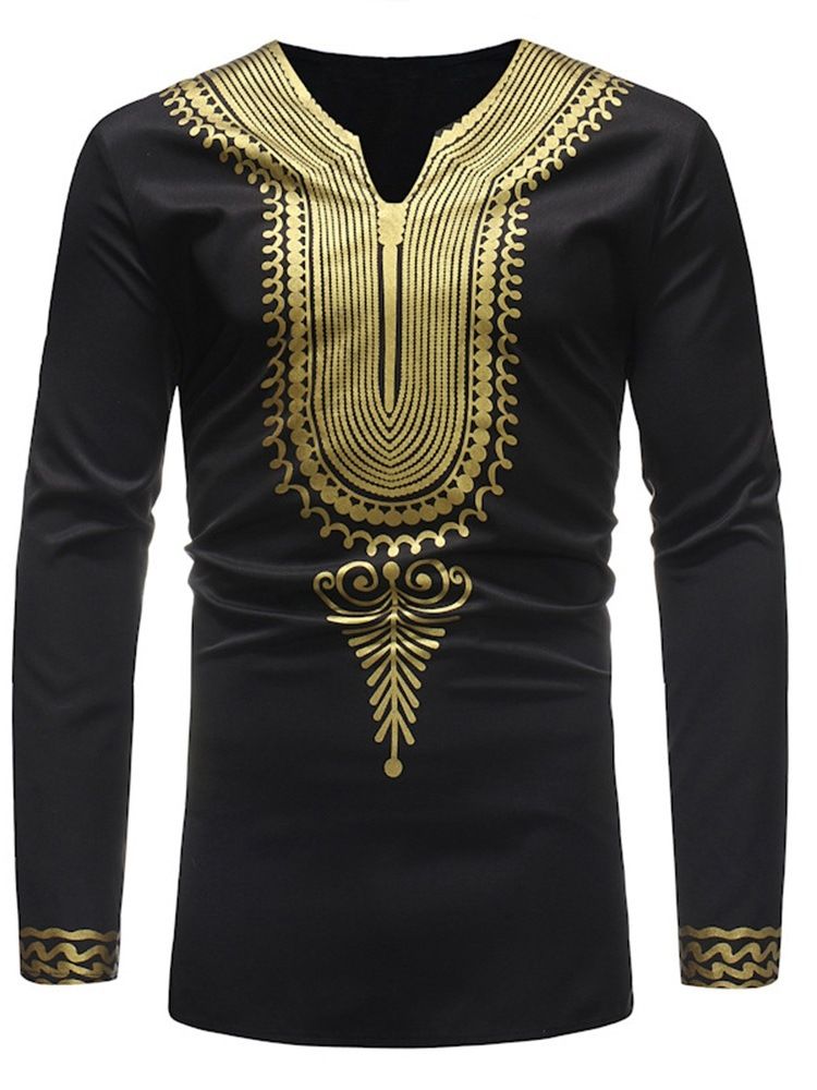 Afrikansk Mote Dashiki-Trykk Fritids-T-Skjorter For Menn