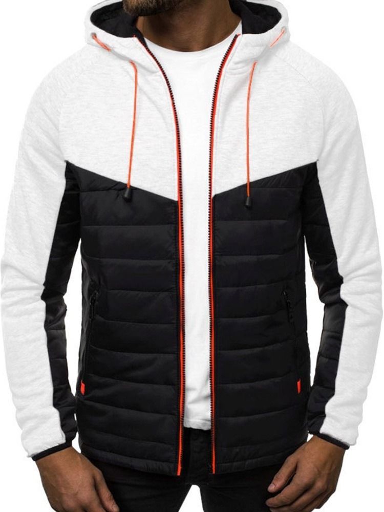 Cardigan Patchwork Color Block Hette Uformelle Hettegensere