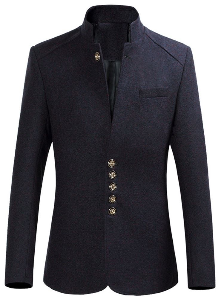 Enkel Mandarin Krage Enkel-Breasted Leisure Blazer