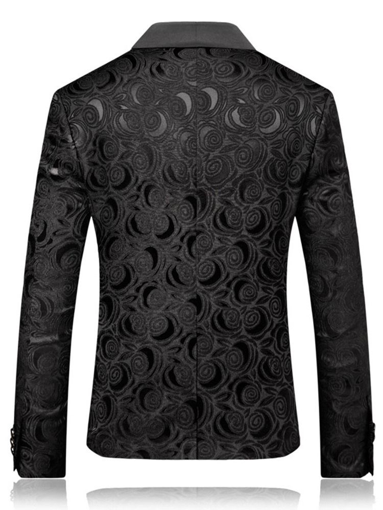 Geometrisk Jakkeslagsknapp For Menn Fritidsblazer