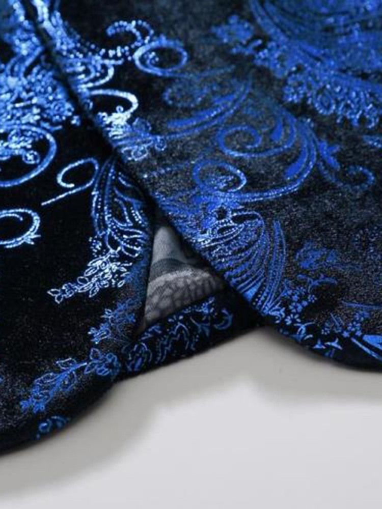 Lapel Slim Classic Print Herreblazer
