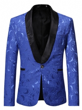 Straight Print Casual Herre Fritidsblazer