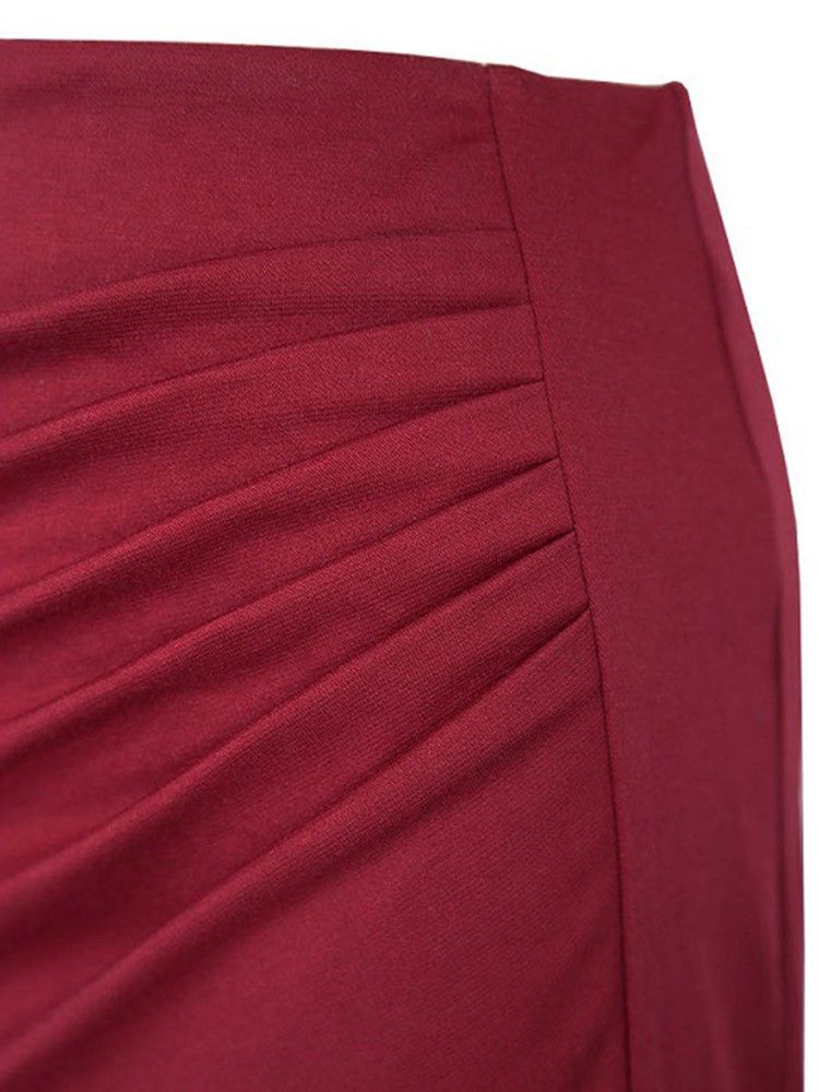 Høyt Midje Plissert Bodycon Dameskjørt
