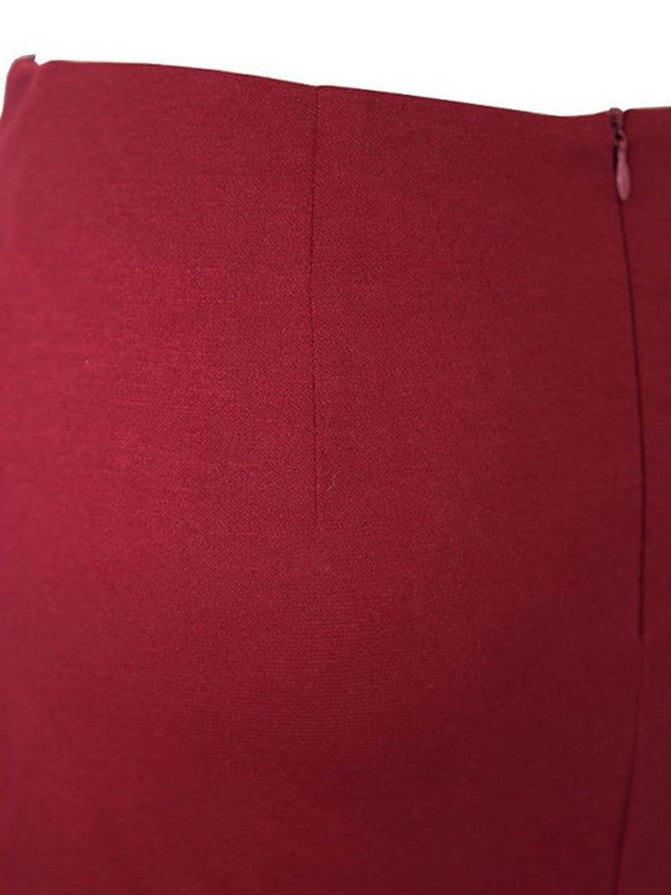 Høyt Midje Plissert Bodycon Dameskjørt