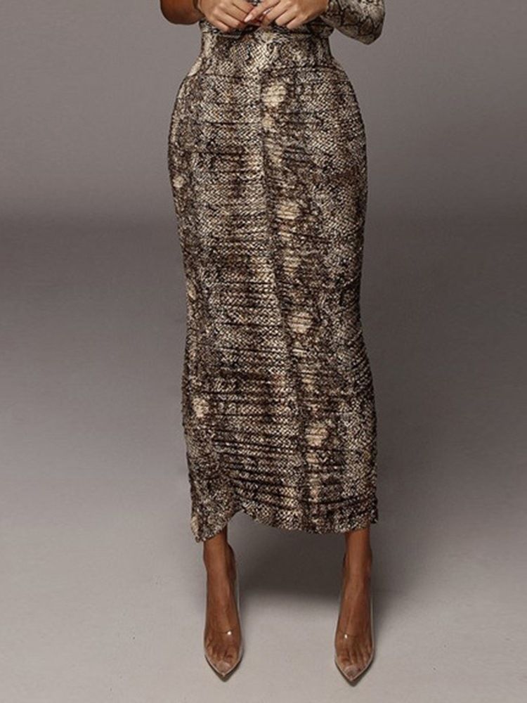 Split Serpentine Bodycon Western-Skjørt