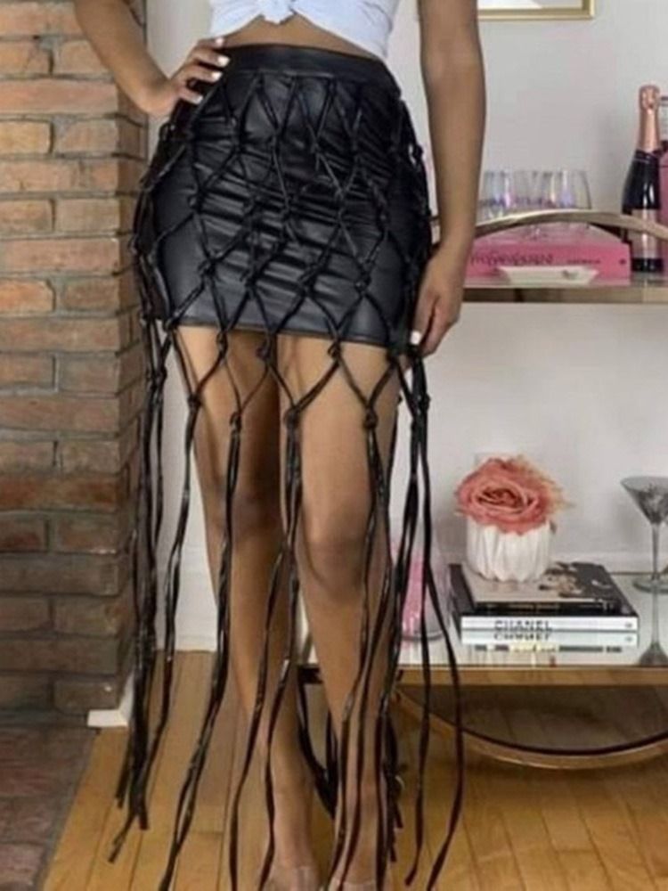Vanlig Patchwork Bodycon Fashion Dameskjørt