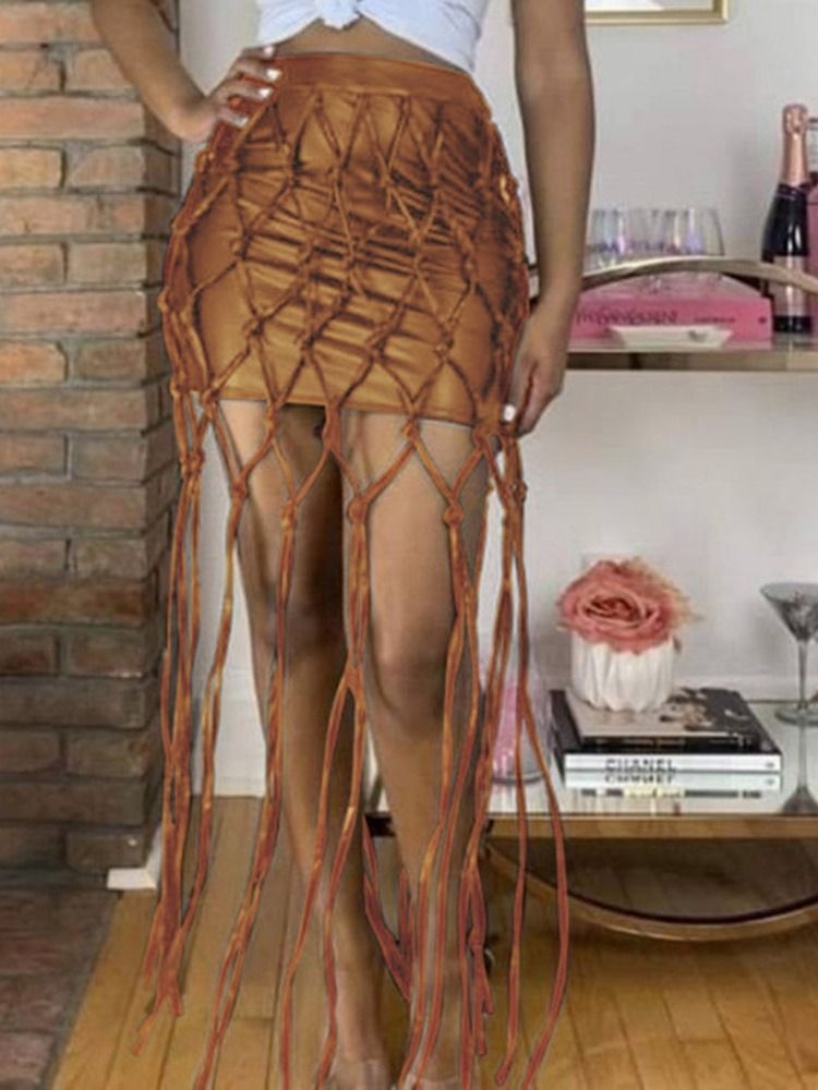 Vanlig Patchwork Bodycon Fashion Dameskjørt