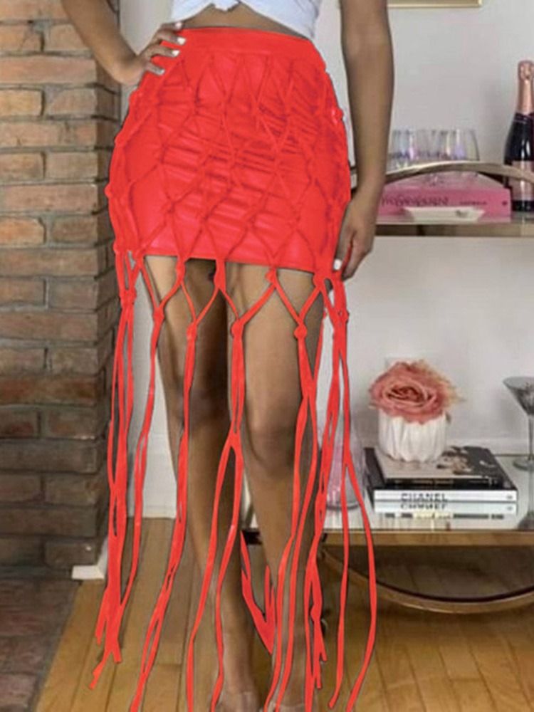 Vanlig Patchwork Bodycon Fashion Dameskjørt