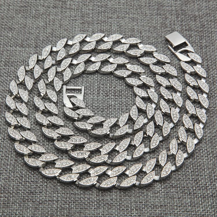 Cuban Link Chain Style Diamante Hiphop Halskjede