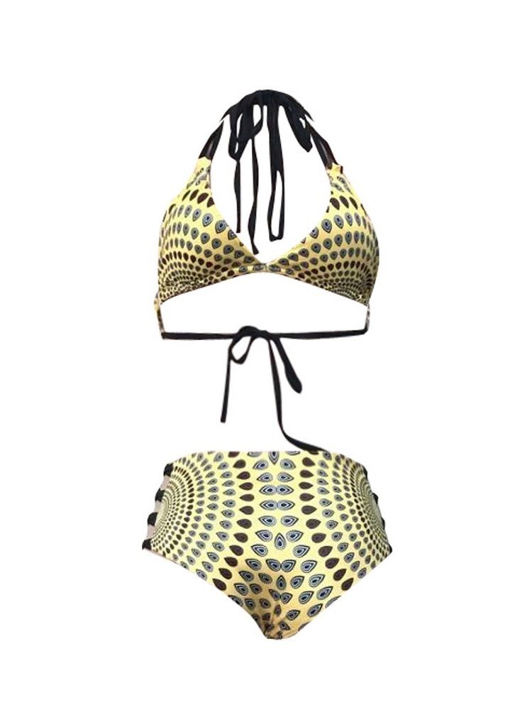 Geometrisk Tankini-Sett Mote Badetøy