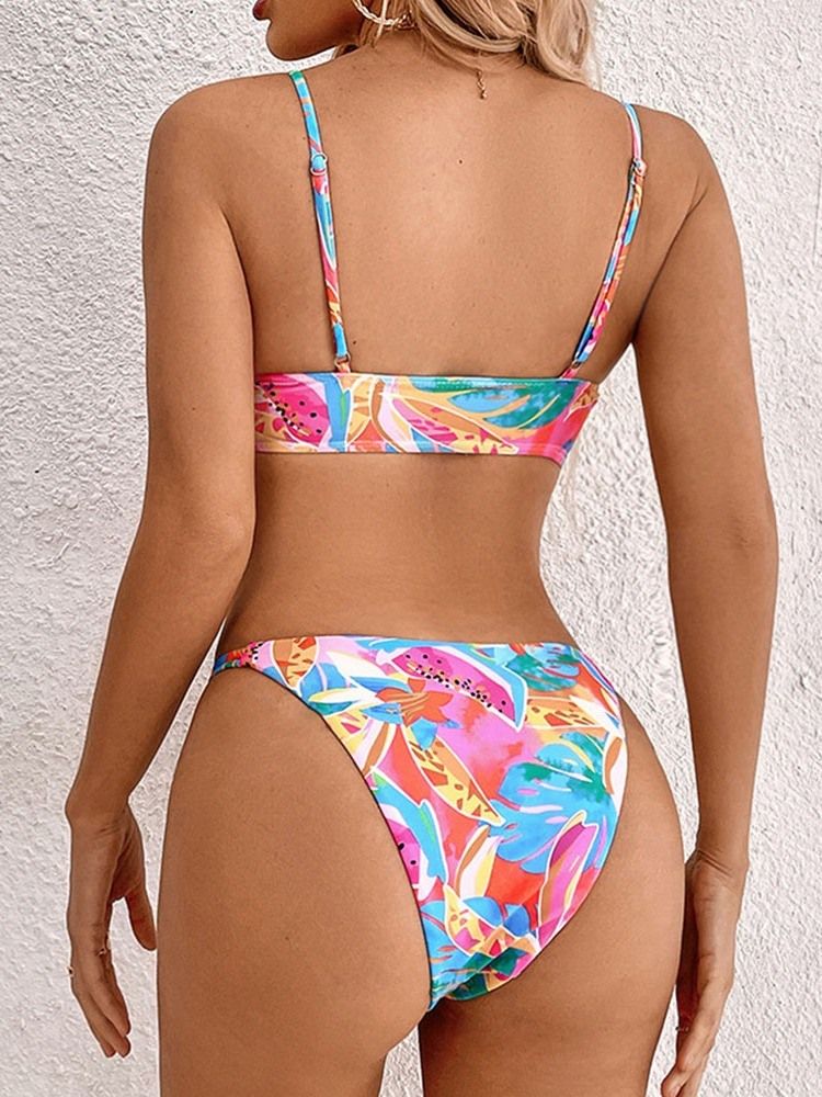 Sexy Blomstertrykk Tankini-Sett Badetøy