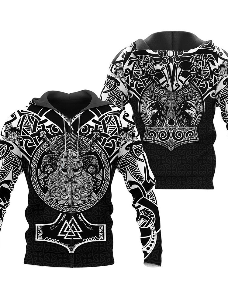 Print Cardigan Hette Hette Hettegensere For Menn