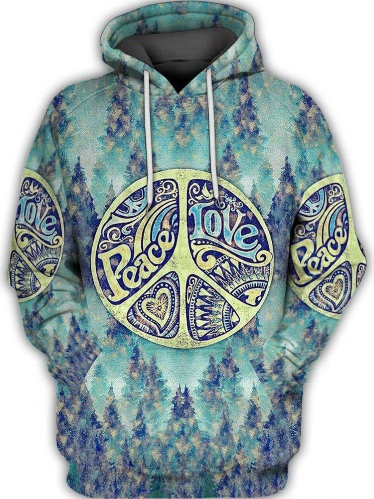 Pullover Print Letter Genser For Menn