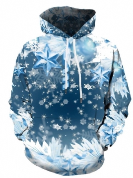 Pullover Print Uformelle Løse Menn Slim Hettegensere