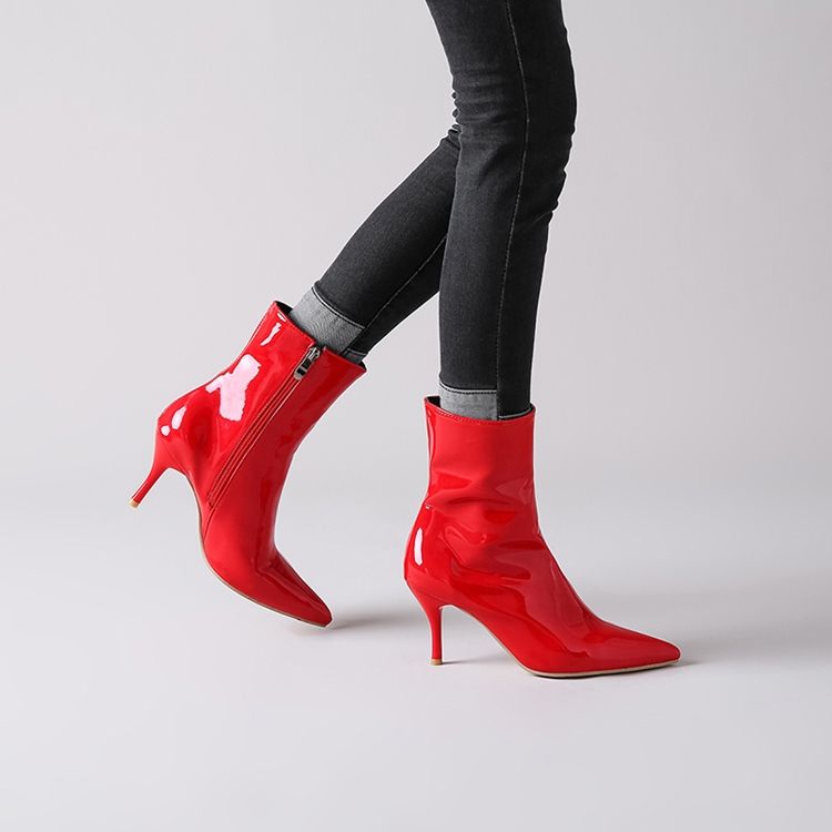 Vanlig Glidelås Stiletthæl Stiletthæl Dame Ankelstøvletter