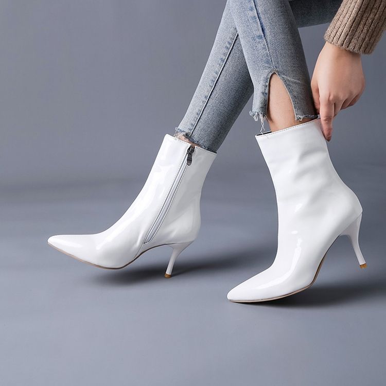Vanlig Glidelås Stiletthæl Stiletthæl Dame Ankelstøvletter