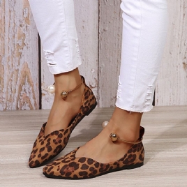 Beads Slip-On Block Heel Leopard Tynne Sko