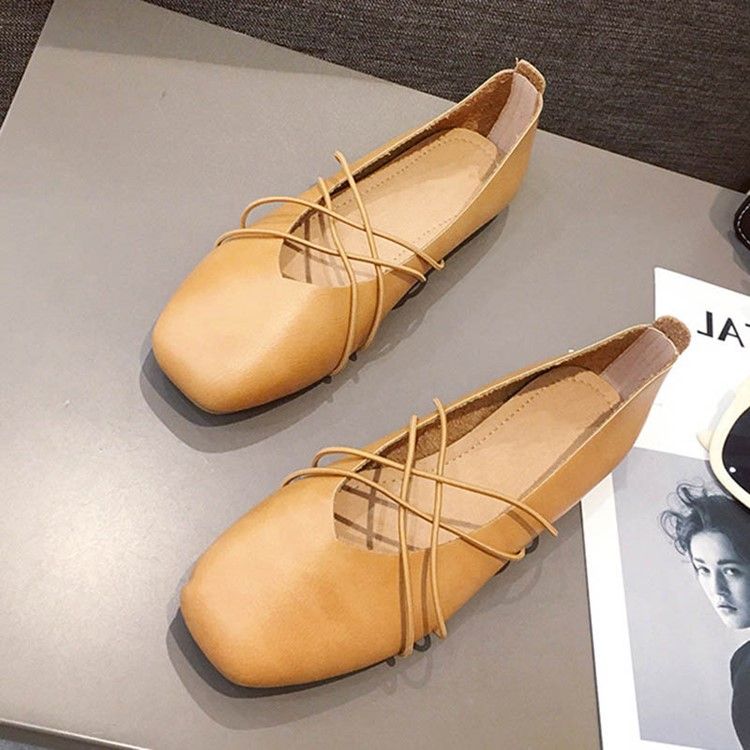 Pu Square Toe Slip-On Kvinners Leiligheter
