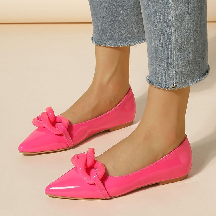 Spiss Tå Slip-On Blokkhæl Uformelle Tynne Sko